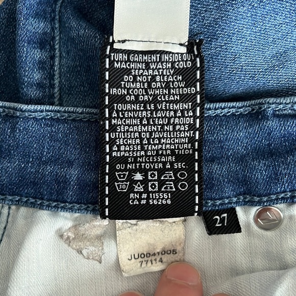 7 For All Mankind Skinny Distressed Ripped Jeans - 27 - Picture 6 of 7